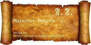 Nyisztor Neszta névjegykártya